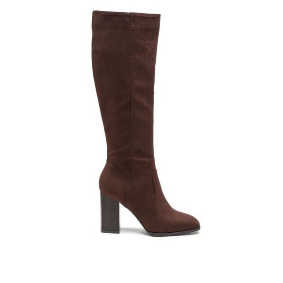ZILLY KNEE HIGH FAUX SUEDE BOOTS - Black - Picture 6 of 11
